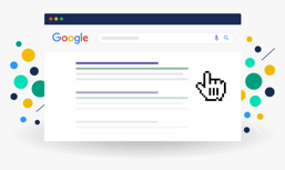 Search Results Page with Colored Dots Behind it