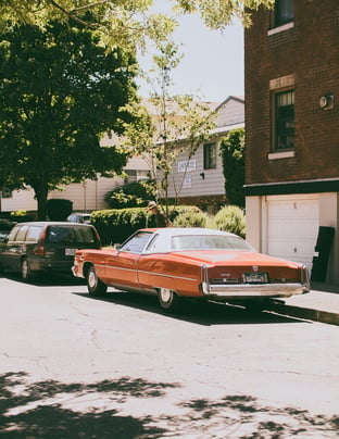 Old car on the side of the road