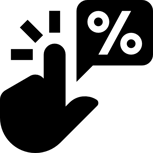 Hand with Percentage sign 