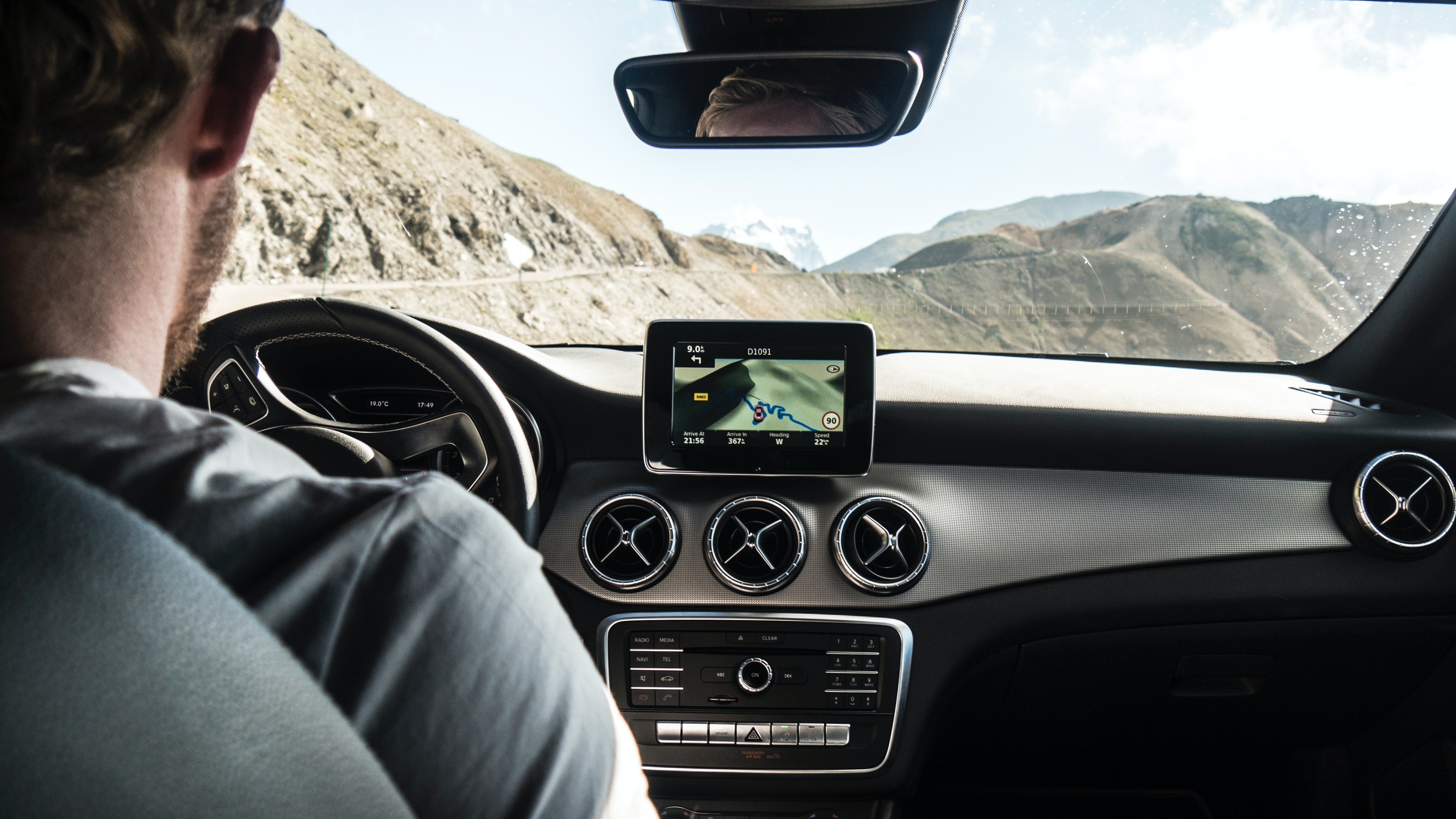 Inside a Mercedes-benz